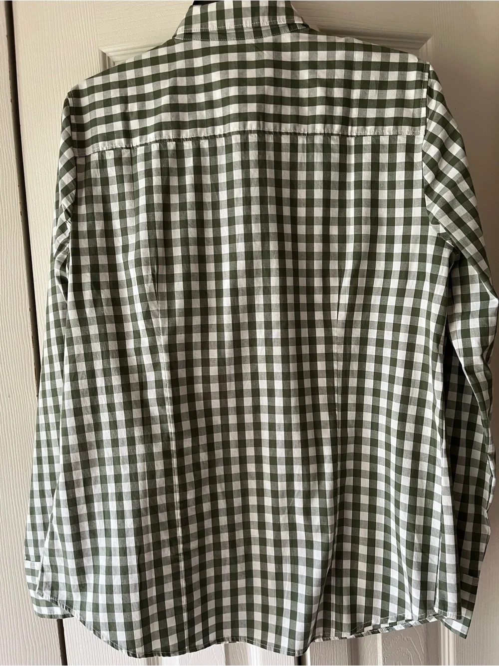 J. Crew Womens Green and White Gingham Button-Down Shirt